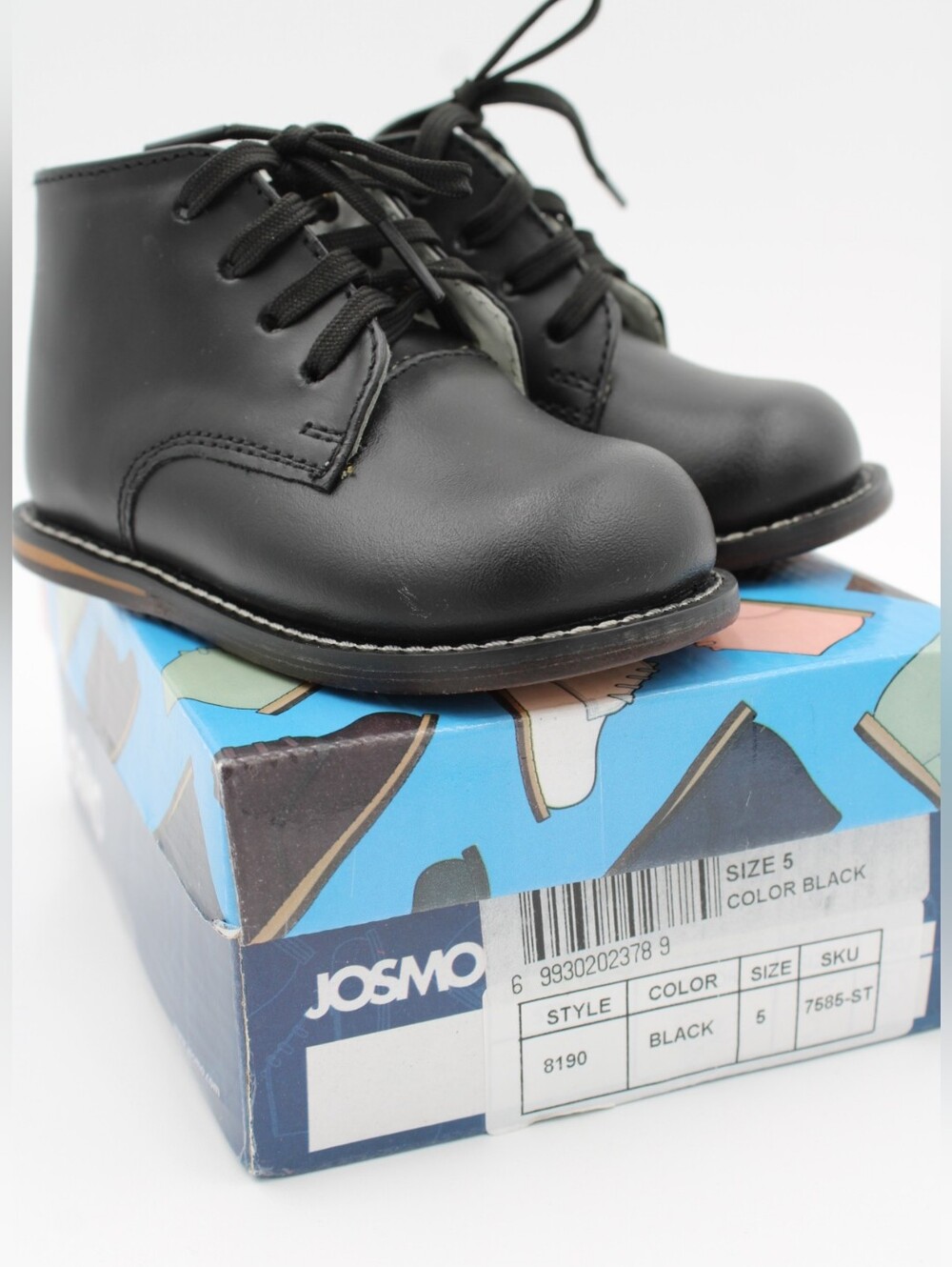 Josmo 8190 Baby First Walker Leather Shoes Black Size 5